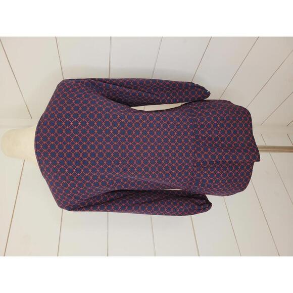 Tommy Hilfiger medium navy & red peplum blouse - Picture 2 of 4